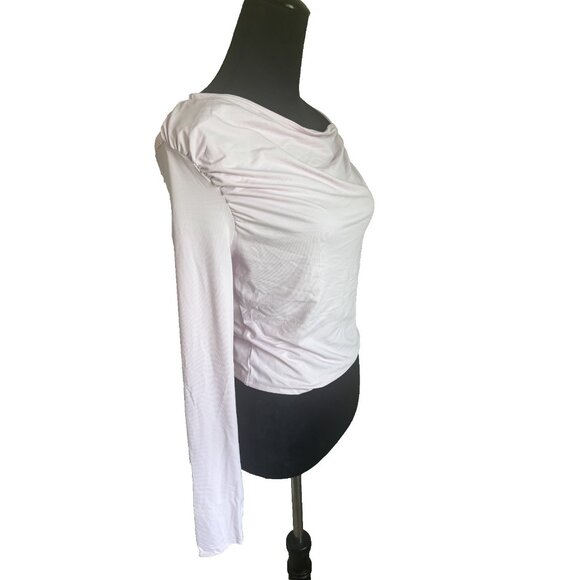 Light Pink Off-Shoulder Long Sleeve Top By Halara XS - Picture 7 of 12